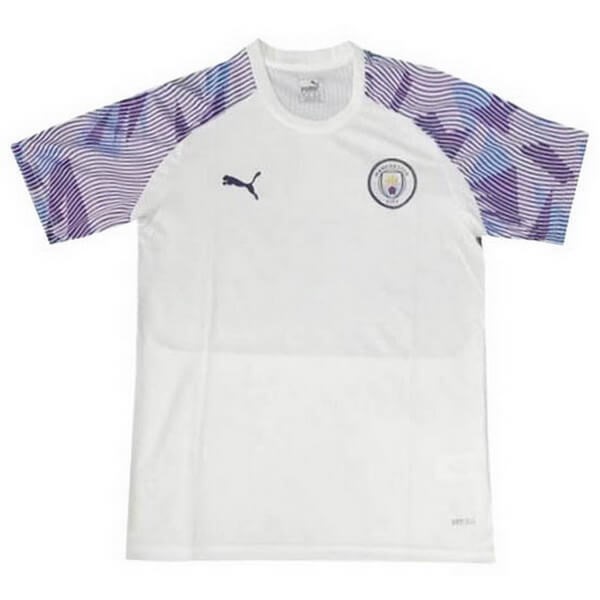 Maillot Football de Entrainement Manchester City 2020-21 Blanc Purpura